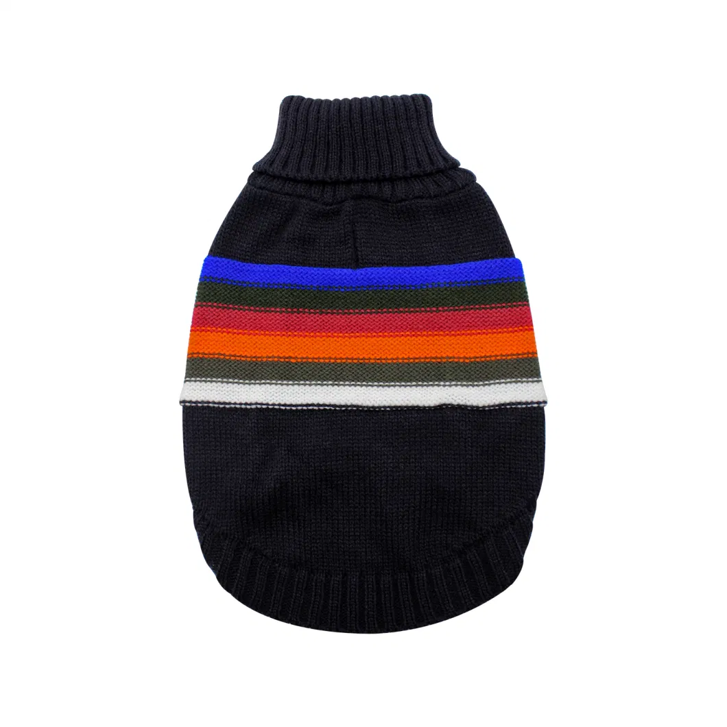 High Collar Rainbow Collection Knitted Pet Clothes Dog Sweater Dog Coat