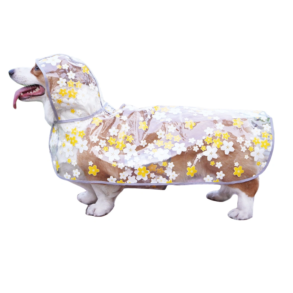 Design Waterproof Pet Products Flower Printing Dog Transparent Raincoat