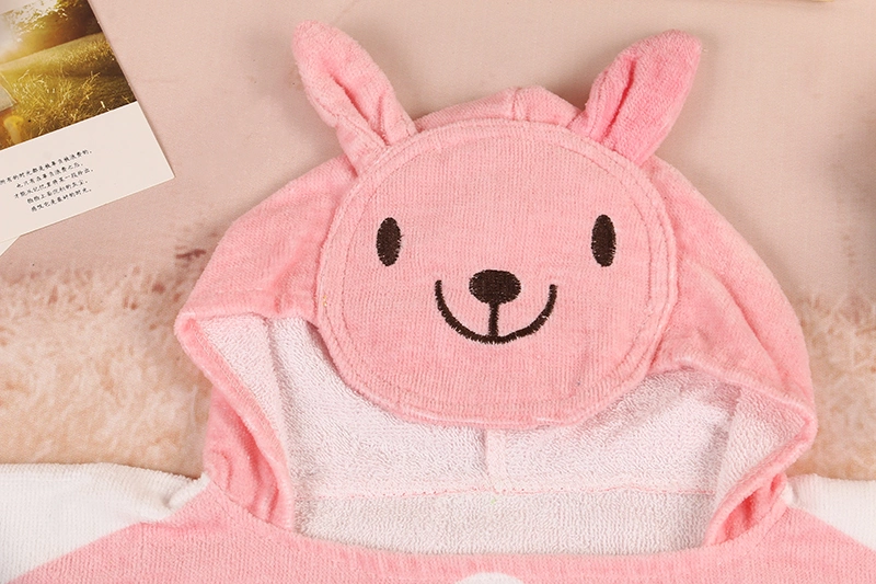 Hot Sale Cotton Baby Gown Child Cloak Cape Cartoon Animal Hooded Towel Beach Bath Poncho