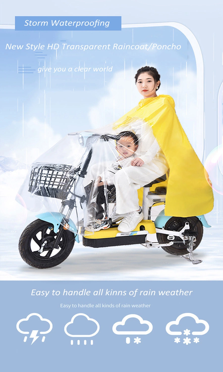 Motorcycle Waterproof Poncho Raincoat Rain Wear Raincoat EVA Raincoats for Men Waterproof Bike Custom Logo Printing Rainwear