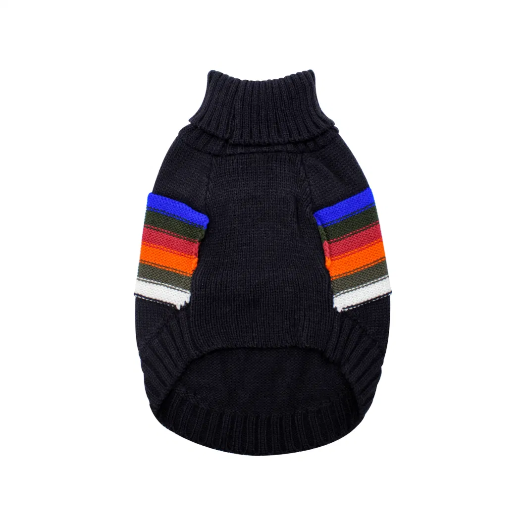 High Collar Rainbow Collection Knitted Pet Clothes Dog Sweater Dog Coat