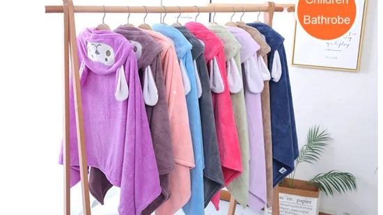 Good Absorbent Kids Hooded Towel Animal Bath Robe Children Beach Surf Poncho