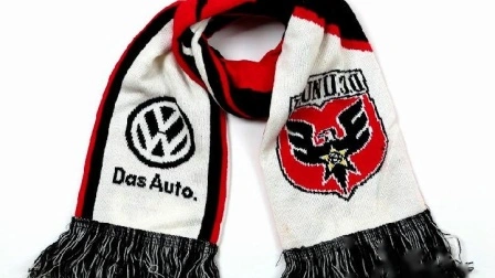 Sublimation Printing Acrylic Polyester Winter Knit Jacquard Football Soccer Fan Scarf