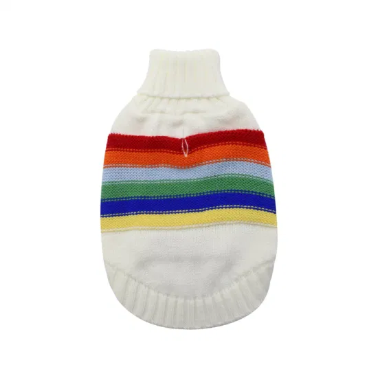 High Collar Rainbow Collection Knitted Pet Clothes Dog Sweater Dog Coat